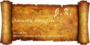 Janszky Katalin névjegykártya